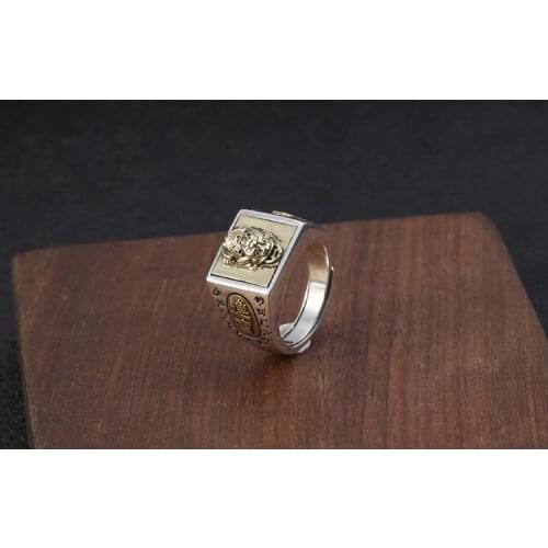 925 STERLING SILVER pixiu beast luckly punk biker men mens rings Ring jewelry A5735