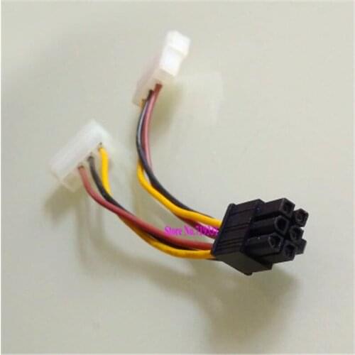 Big 6Pin Male Connector to Double Big 4P Male Connector, Power Cable