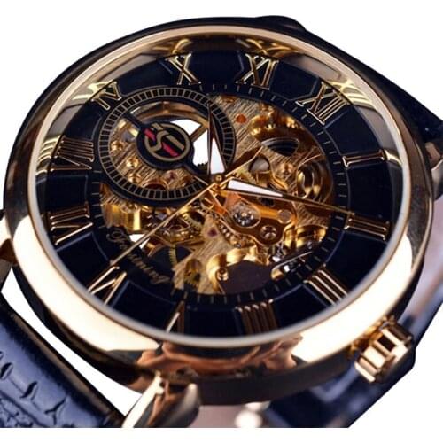 FORSINING 3D Hollow Engraving Design Luminous Display Fashion Men Automatic Mechanical Watch Business Wristwatch Male Gift