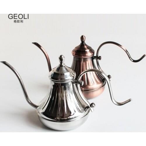 Stainless Steel Coffee Kettle with Filter Gooseneck Drip Thin Spout Easy Pour Over Coffee Maker Tea Pot Tea Brewer Percolator