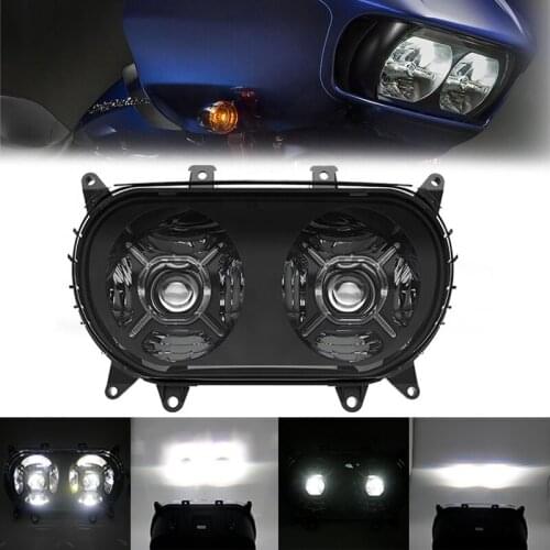 Dual LED Headlight Projector Headlamp for Harley Road Glide 2015-2020 LED Running Turn Signal Lights