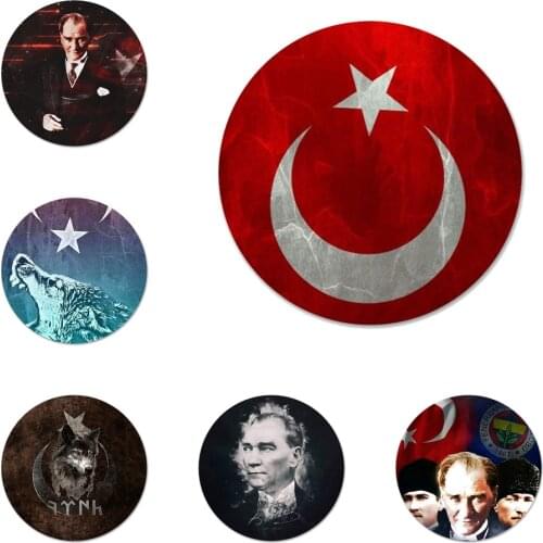 Flag of Turkey Istanbul Antalya mustafa Icons Pins Badge Decoration Brooches Metal Badges For Backpack Decoration 58mm