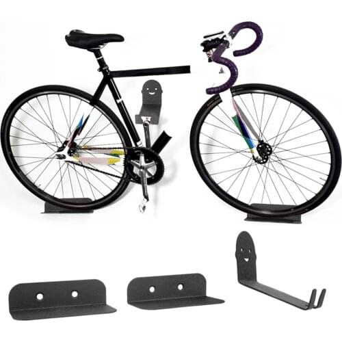 Bicycle Bracket High Carbon Steel Load Bearing 25KG Bicycle Wall Rack 3PCs/Set Wall Mount Bicycle Holder