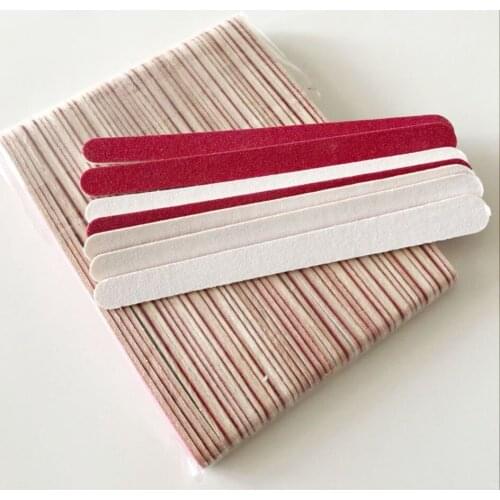 Red woodennail file mini emery board disposable nail file wood emery board 50pcs/lot