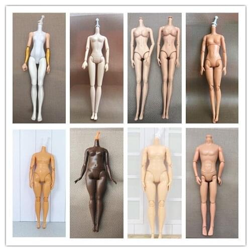 Female Doll White Brown Body Toy Joints Movable Doll Toy Gifts Doll Accessories Kids Christmas Gifts Princess Doll Body Toys
