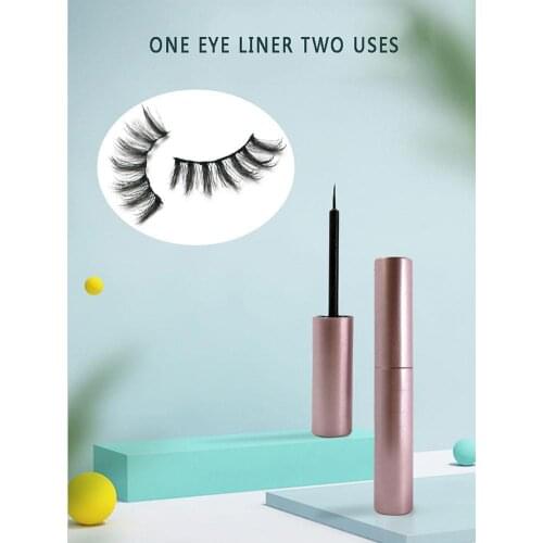 Manooby Magnetic Eyelashes 3D Mink False Eyelash Magnetic Set Eyeliner Eyelash Long Tweezer Fake Makeup Eyelashes Lasting M Z9J9