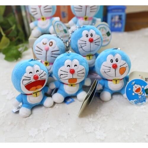 Fashion Plush Doraemon Doll Toys for Boys Machine Jingle Cat Keychain Bag Pendant Keychian Children Figures Model Toy Gifts New