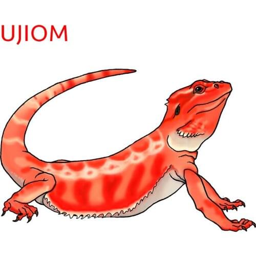 UJIOM Cartoon Wall Stickers Red Bearded Dragon Wallpaper Decoration Waterproof Sticker Accessorie Room Home Decor Art PVC Decals