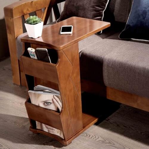 A Few Corners Of The Solid Wood Sofa Can Be Moved, Sliding, Multi-function Storage Side Table, Bedroom Bedside Computer Table