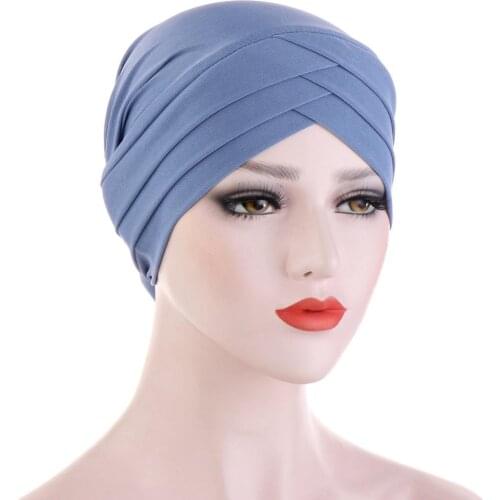 NEW women muslim forehead cross caps stretch inner hijabs female underscarf headscarf bonnet ladies head wraps turban scarf