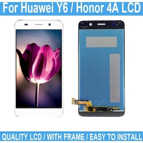 5.0 inch For Huawei Honor 4A New LCD Display Touch Screen With Frame For Huawei Y6 Digitizer Assembly Replacement Screen Parts