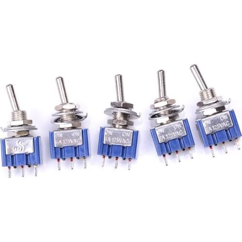 One Or 5pcs Miniature Toggle Switch MTS-102 SPDT 6A 125VAC Mini Switch Lever Switch 3 Pin ON/ON