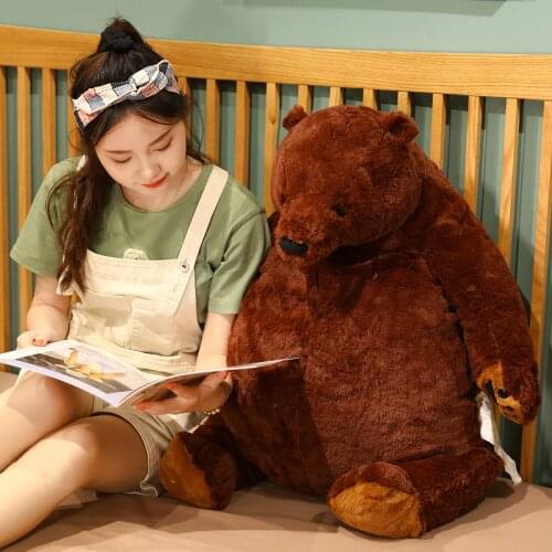 40/60/80/100cm Cute Teddy Bear Plush Toys Stuffed Super Big Dark Brown Bear Hugging Pillow Animal Cushion Children Birthday Gift