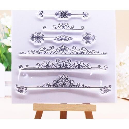 CLEAR STAMPS Vintage Border Edge DIY Scrapbooking Card Album Paper Craft Rubber Roller Transparent Silicon Stamp AlinaCraft