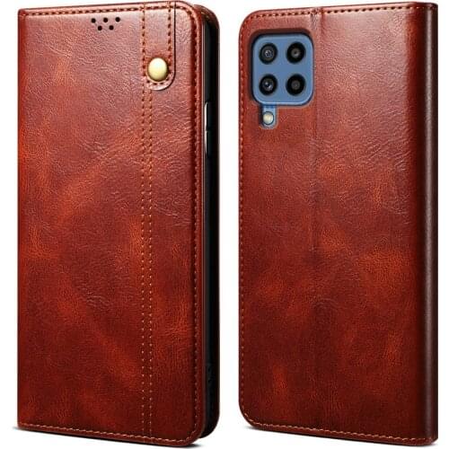 M 32 2021 Luxury Case Leather Texture Magnetic Wallet Skin for Samsung Galaxy M32 Case Samsung M32 SM-M325 Flip Cover Shockproof