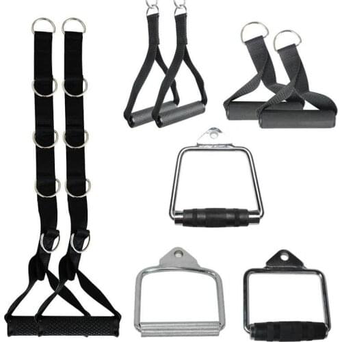 Gym Handle Cable Machine Lifting Pulling Workout Anti-slip Handle Fitness Cross Over Handle Triceps Exercise Machine Accessories