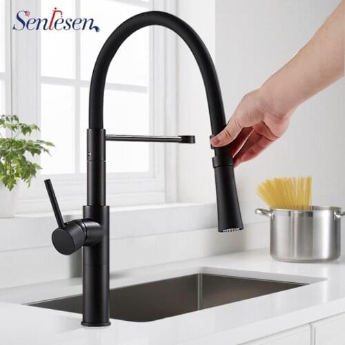 Senlesen Kitchen Faucet 2-ways Spray Head Single Level Vessel Sink Tap Single Handle Deck Mount For Kitchen Sink Taps