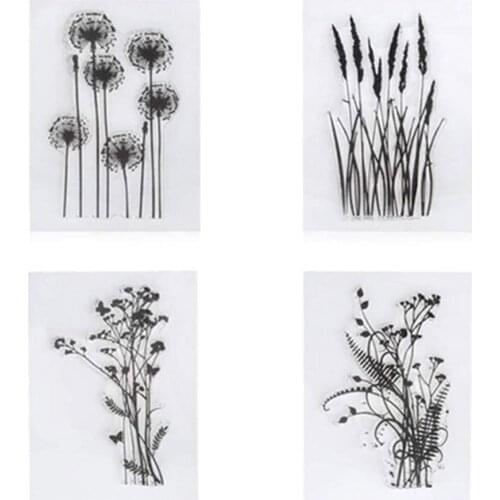 1pc Dandelion Lavender Flowers Leaves Stamp Rubber Decorative Clear Stamp Photo Stamp Card Clear Album Making R1E6
