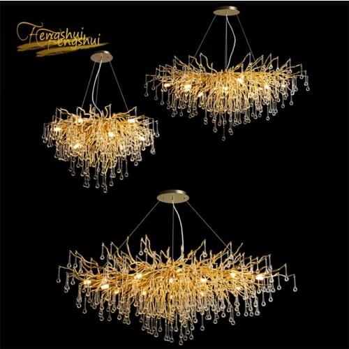 Nordic Crystal Led Chandelier Indoor decor Home Lighting Lustre Chandelier Ceiling Pendant Fixtures For Living Room hanging lamp