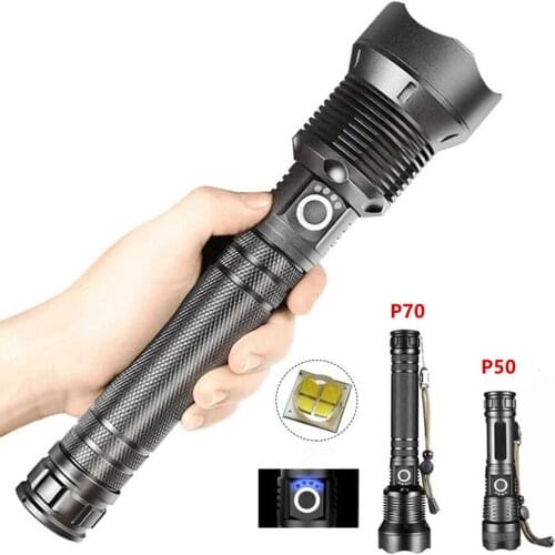 P50 Super Powerful Max. 4000 Lumen Zoomable 5 Modes Outdoor Hunting Camping Tactical Flashlight with High Capacity Battery