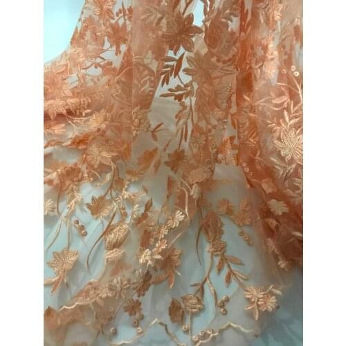 Comfortable embroidered lace fabric Nigerian lace fabric super quality S-1188 african net lace fabrics