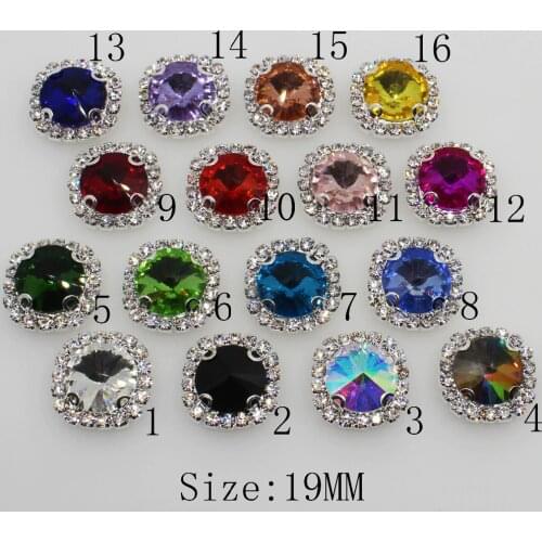 New 10pc 19mm Round 4-Holes Silver Metal Diamante Rhinestone Button DIY Wedding Crafts Decoration Sewing Clothing Scrapbooking