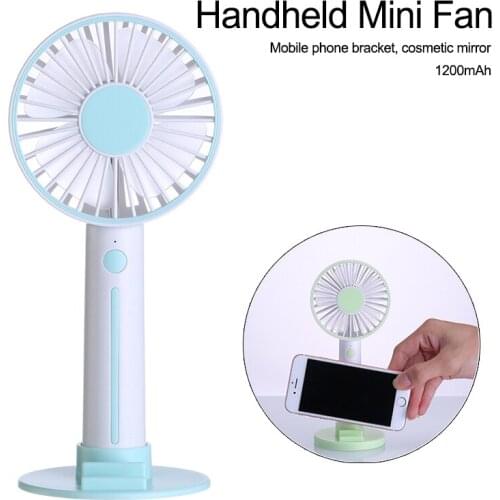 1200mAh With Rechargeable Battery Portable Mini Fan Natural Wind Handheld Electric USB Rechargeable Fan for Home Outdoors Travel