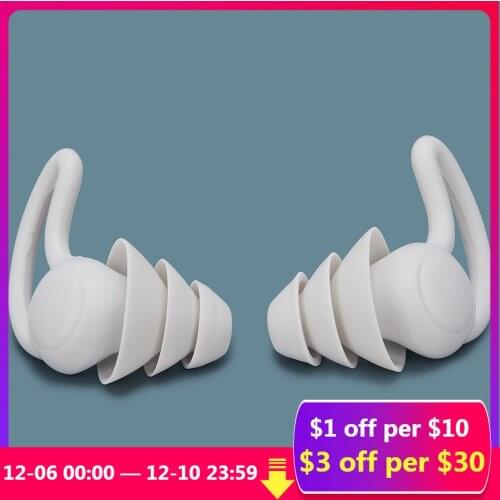 2Pair Noise Reduction Comfort Earplugs Silicone Soft Ear Plugs PVC Rope Earplugs Protective For Swimming For Sleep