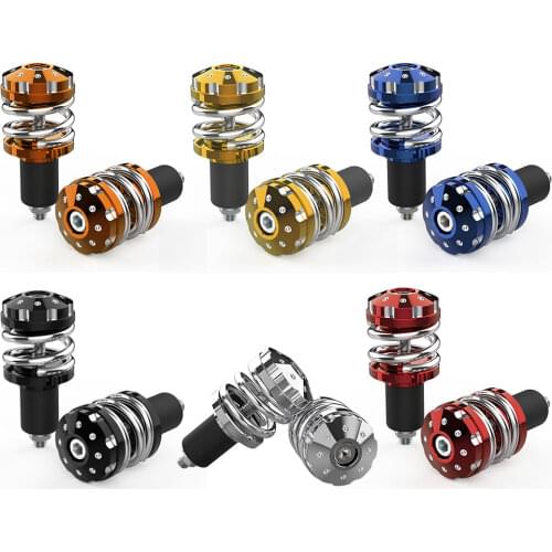 2PCS Universal Motorcycle Handlebar End Grip Ends Plus Handle Bar Grips End Tip Cap Aluminum Alloy Spring Dirt Bike Accessories