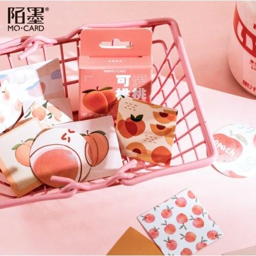 45Pcs/Box Kawaii Cartoon Peach Stickers Handmade Scrapbooking Material School Notebook Decorative Stickers Office Supplies