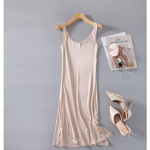 50% Silk 50% Viscose Knit Stretchy Full Slip Sleepwear Nightdress Chemise Nightgown SG322-2