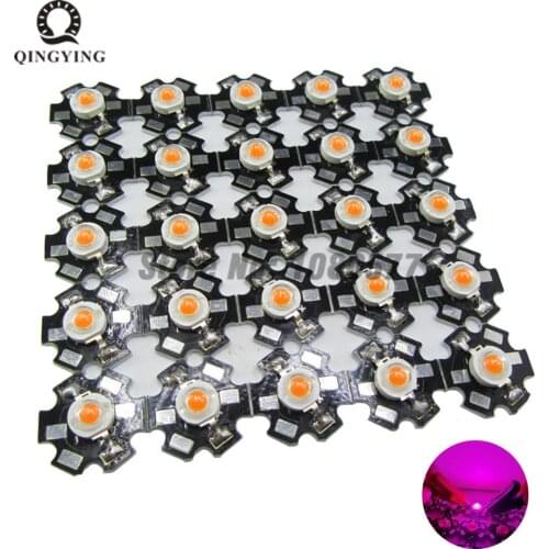 50pcs/lot 3W full spectrum led grow chip with PCB star , led grow lights ,broad spectrum 380nm-840nm led diode for indoor plant