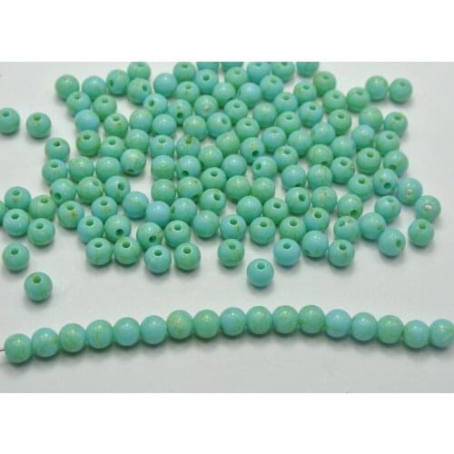 500 Blue Imitation Acrylic Round Beads 6mm(0.24")