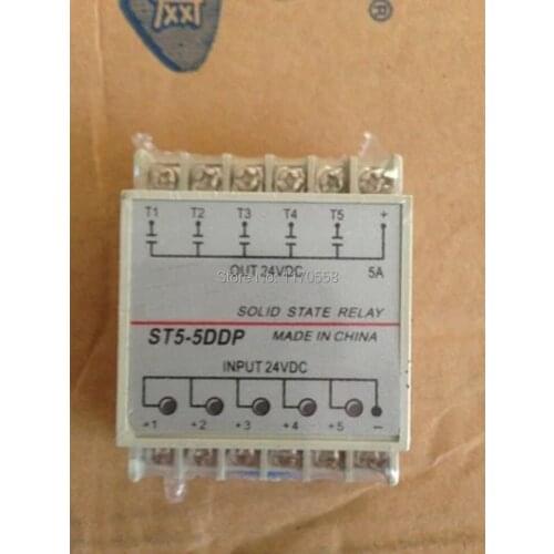 5DDP 5 Channel Din rail SSR quintuplicate five input 24VDC output 24VDC single phase DC solid state relay