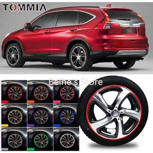 8M Car Wheel Hub Rim Edge Protector Ring Tire Strip Guard Rubber Decals For Honda CRV