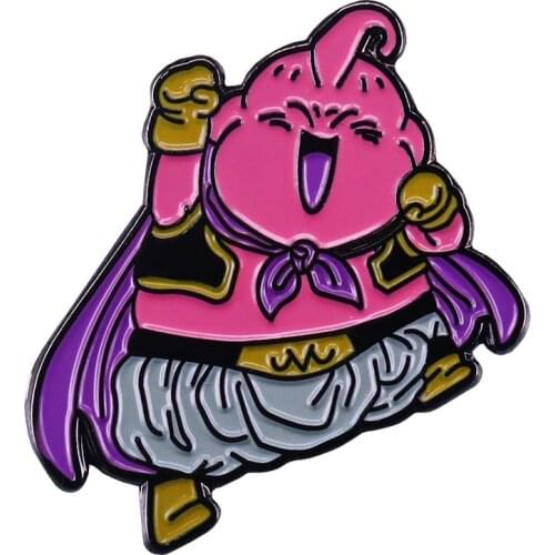 Anime Lover Fans Accessories Animation DBZ Majin Buu Boo Cute Cartoon Enamel Metal Backpack Clothes Coat Lapel Badge Brooch Pin
