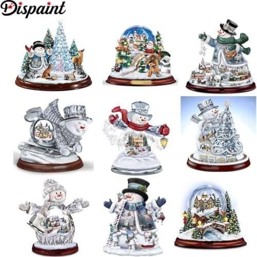 Dispaint Full Square/Round Drill 5D DIY Diamond Painting "Snowman scenery" 3D Embroidery Cross Stitch 5D Home Decor Gift