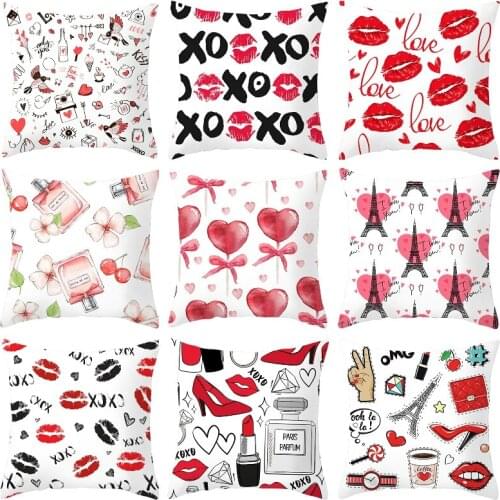 Sexy Lips Pillowcase Decorative Sofa Cushion Case Bed Pillow Cover Home Decor Car Cushion Cover Polyester Pillow Case 45*45cm