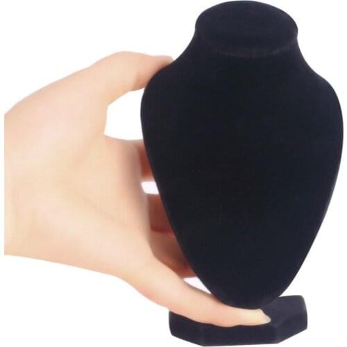 5Pcs Black Velvet Necklace Pendant Chain Link Jewelry Display Shelf Stand Holder Fashion Necklace Show Decorate