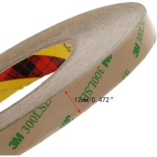 12mm Double Sided Tape Sticky Heavy Duty Ultrathin Waterproof 300LSE Double Side Adhesive Tape - Length 55m