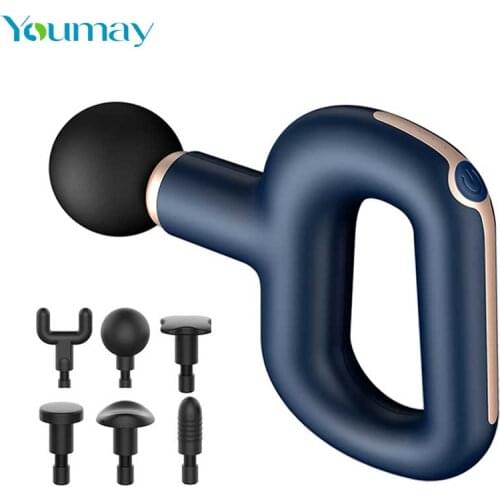 Youmay Anti-Drop Body Massage Gun Exercising Muscle Electric Massager Gun 6 Head Massager Neck and Back Vibrator Tissu Massage