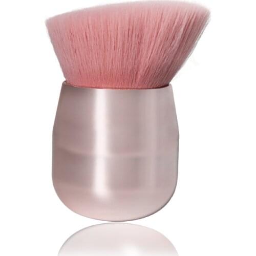 FB-160 Angled Flat Face Body Kabuki Brush Luxury Shinny Make up Brush Soft Big Mushroom Powder Brush Pink