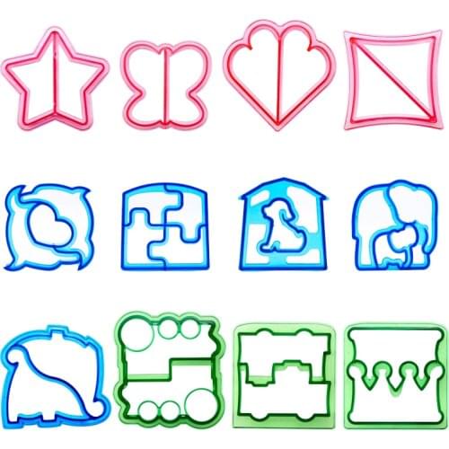 12pcs Lunch DIY Sandwiches Cutter Mould Food Cutting Die Bread Biscuits Mold Gift Kids Lunch Maker Cute Shape
