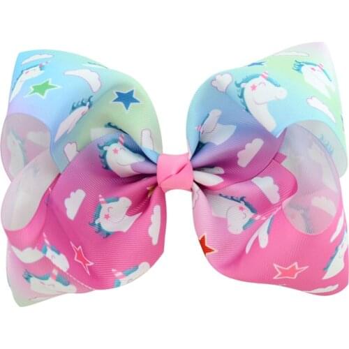 Iovely Girls Siwa Metallic Rainbow Stars Collection Coral Colorful Hairpin Large Hair Bows Hair Accessories