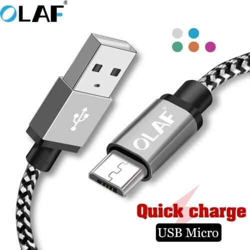 Olaf Micro USB Cable 1M 2M 3M Nylon Fast Charging USB Connector Sync Data Mobile Phone Android Charger Cable for Samsung cable