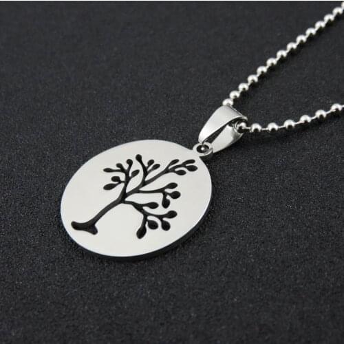 Stainless Steel Creative Tree Of Life Necklace Pendant Fashion Mens Womens Jewelry Findings UOK300