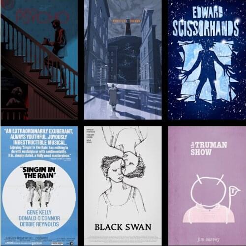 Buy three to send one Edward Scissorhands Classic movie series minimalist retro kraft poster living room decorative painting