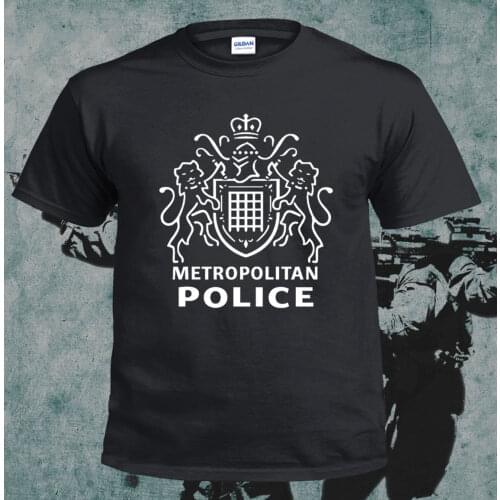 2019 Summer Fashion Hot Sale Men O-Neck T Shirt Inspired UK London Metropolitan Police Cops Scotland Yard Black Design T Shirt