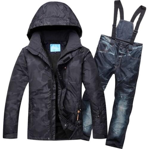 Mens Waterproof And Breathable Version Super Warm High-end Men Windproof Ski Suit