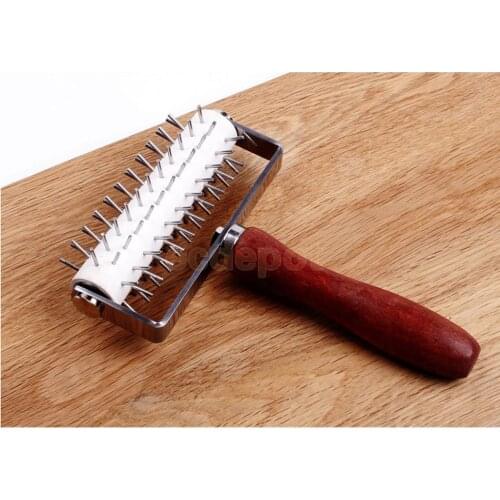 Stainless Steel Dough Docker Rolling Docker Pizza Wheel Cutter Pastry Cookie Bread Pie Hole Roller Bakeware